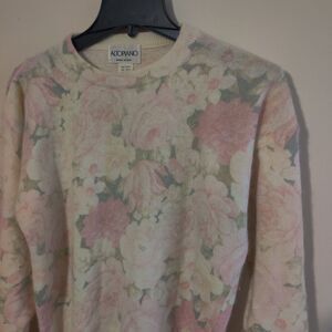 Altopiano Sweater Wool Angora Blend Floral Made In Italy Women's Size S